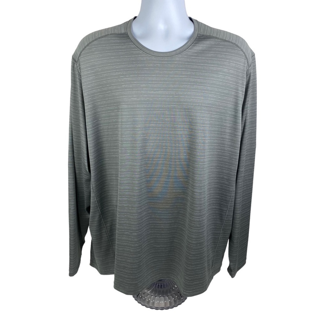 Club 38 Performance Cremieux Gray Striped Crew Neck Athletic T-Shirt Men's XXL